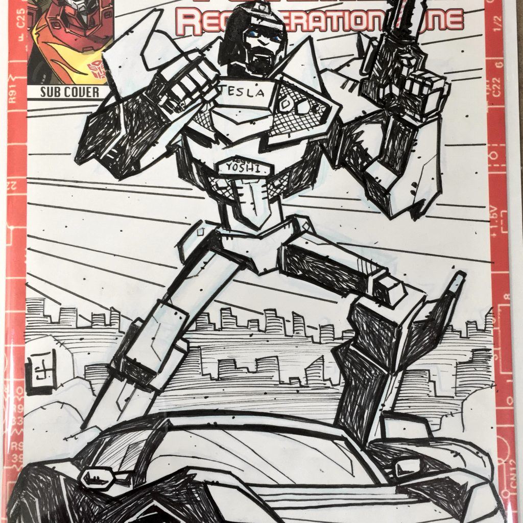 TESLA Roadster Autobot Sketch Cover